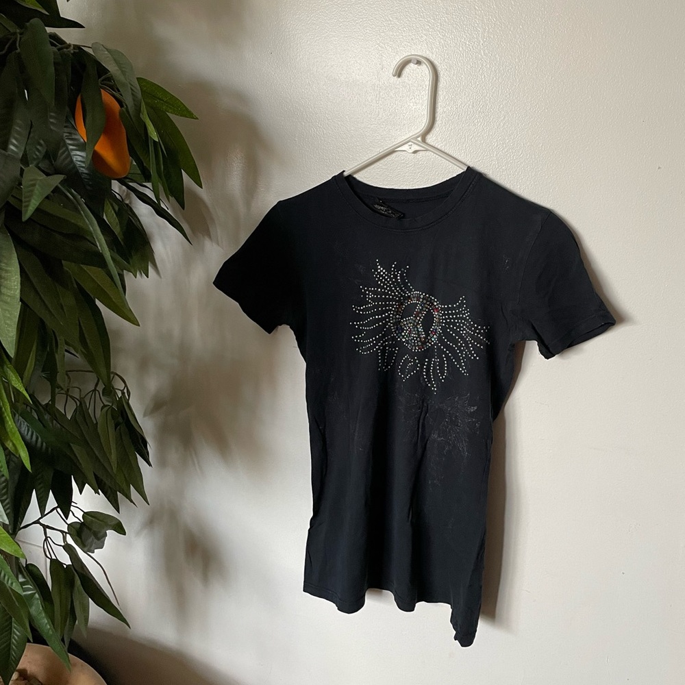 Y2K Black peace t-shirt